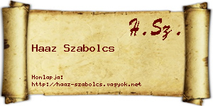 Haaz Szabolcs névjegykártya